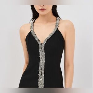 Rebecca Beeson Revolve Black with Silver Beaded Detailing M